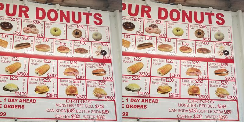 Spur Donuts Menu