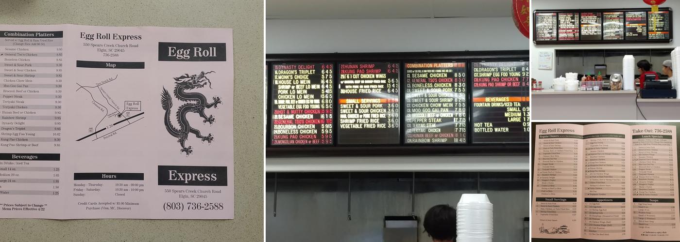 Egg Roll Express Menu