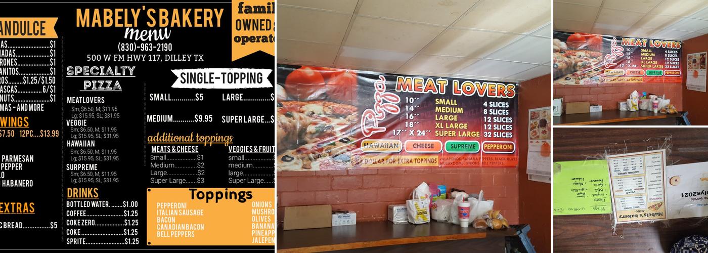 Mabely's Bakery Menu