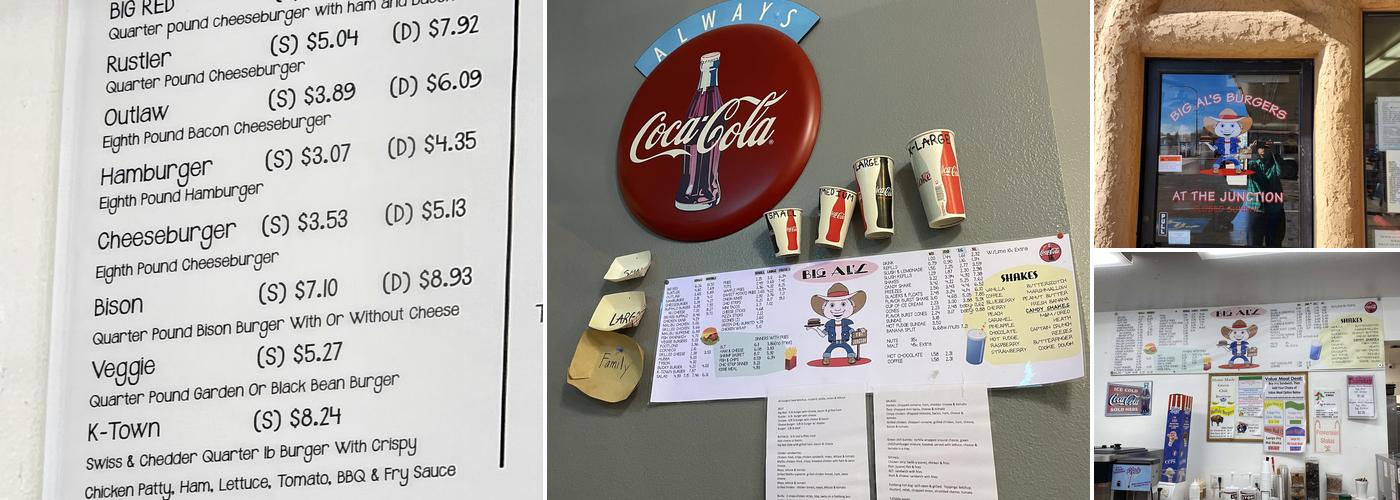 Big Al's Burgers at The Junction Menu