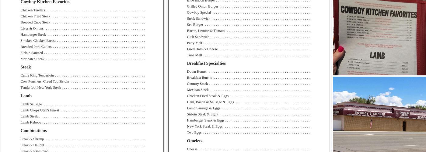 Cowboy Kitchen Menu