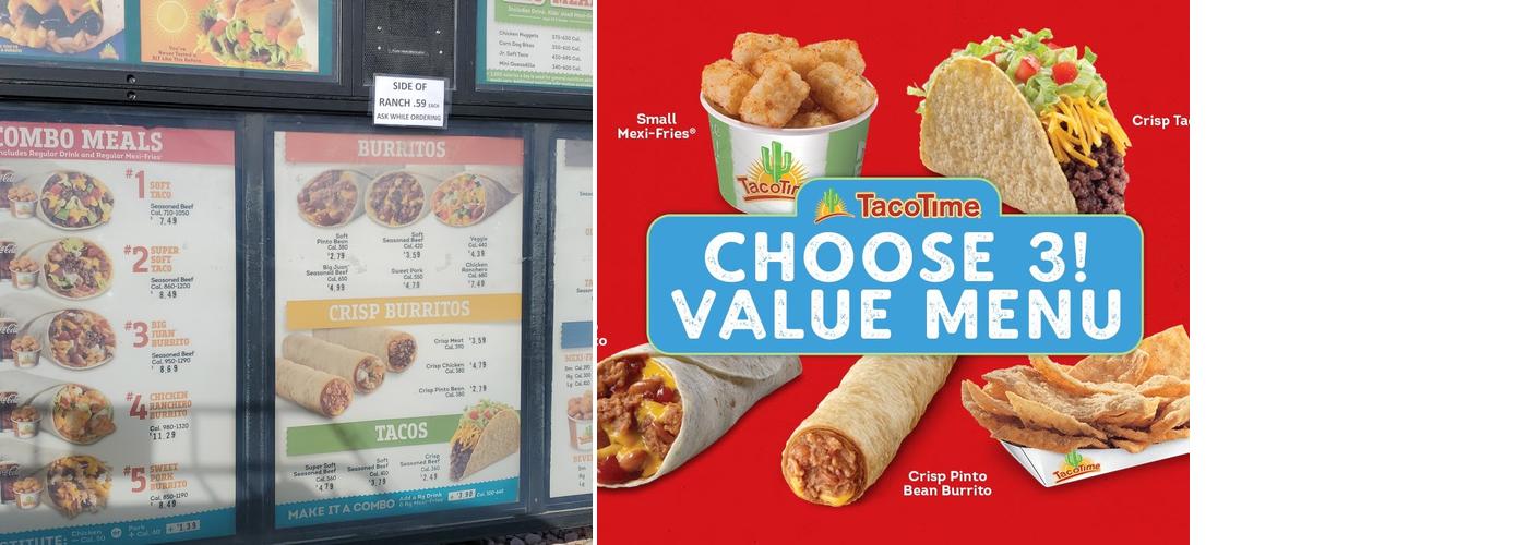 Taco Time Menu