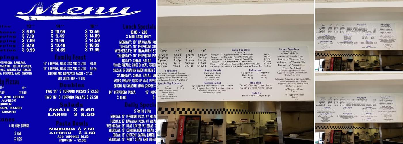 Coach B's Pizza Menu