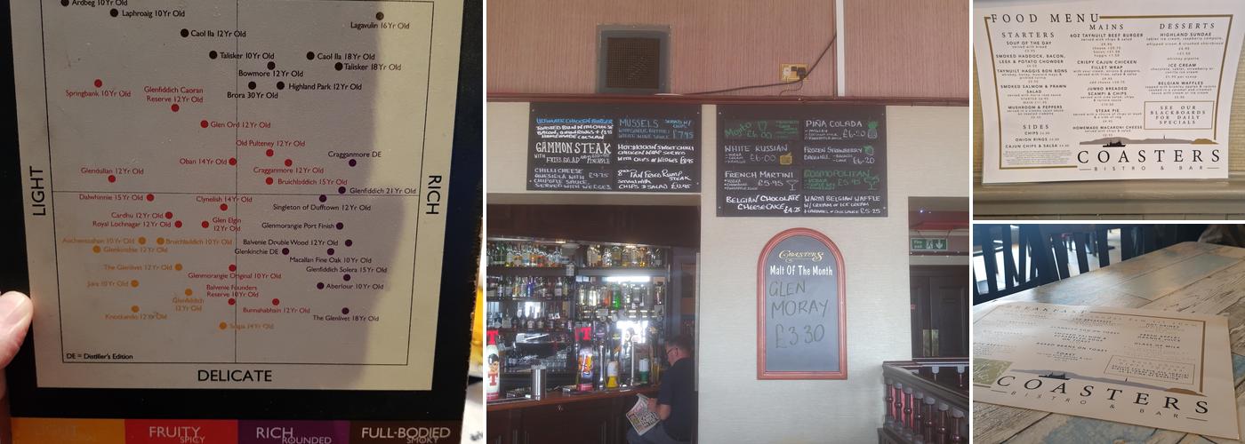 Coasters bar and bistro Menu