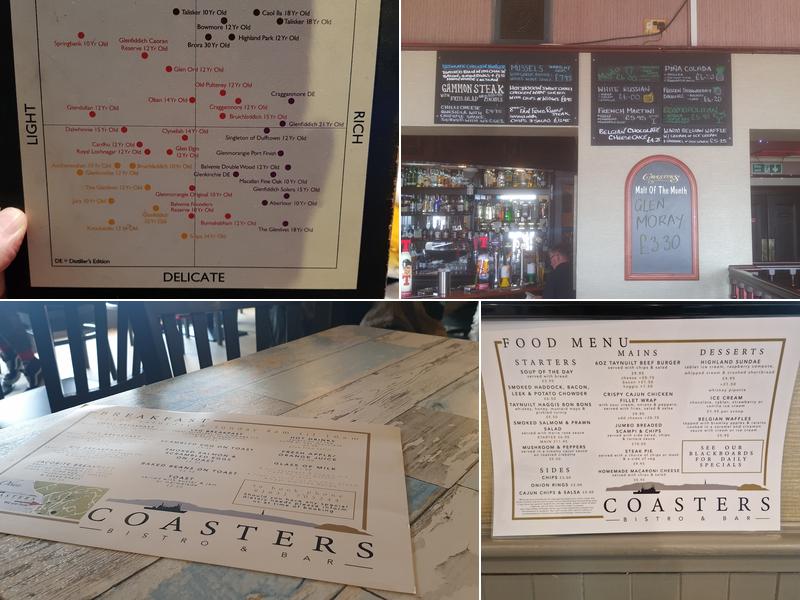 Coasters bar and bistro Menu