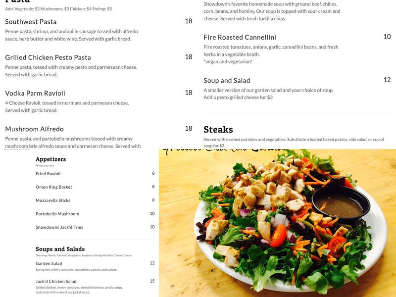 Showdowns Menu