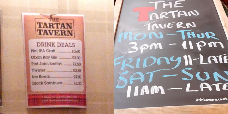 The Tartan Tavern Menu