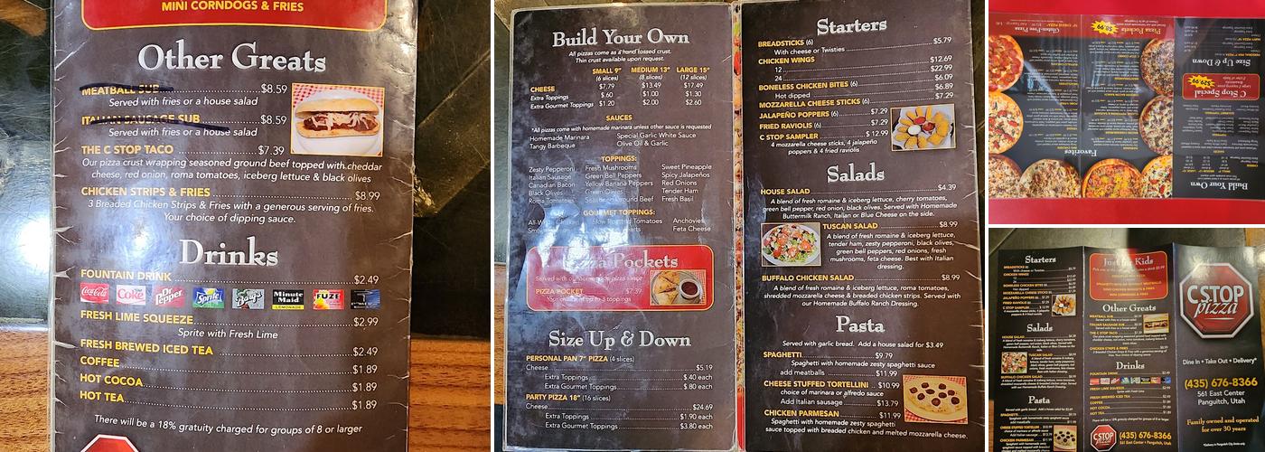 C Stop Pizza Menu