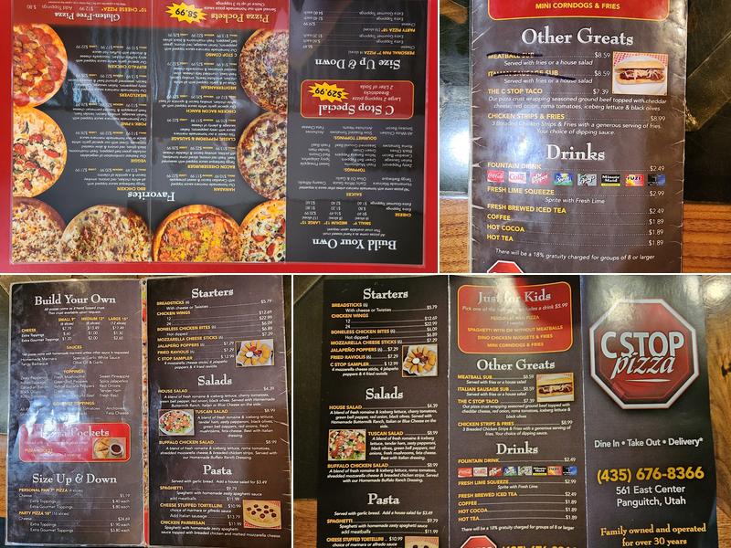 C Stop Pizza Menu