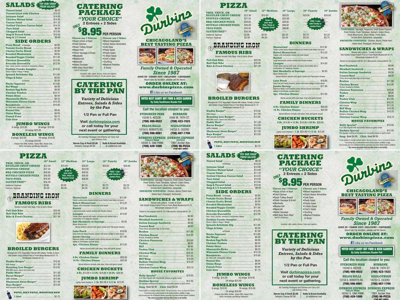 Durbins of Midlothian Menu