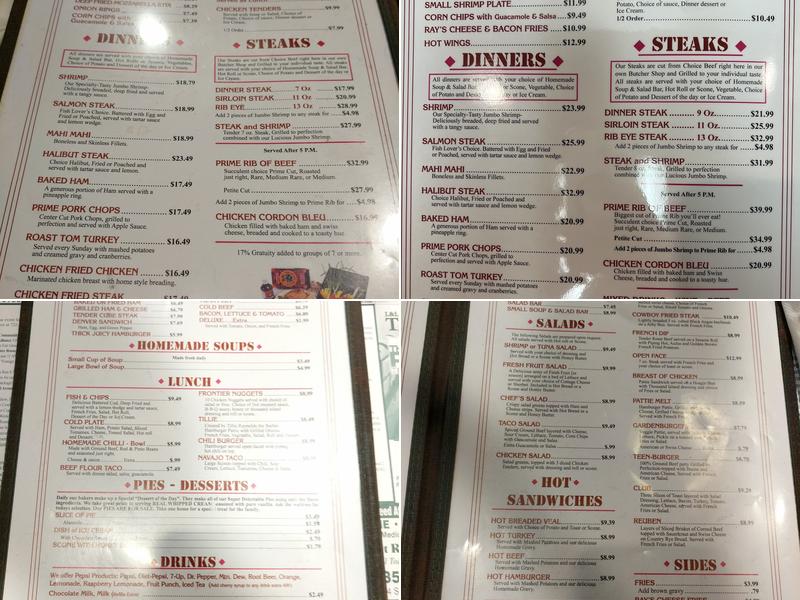 Swains Roadhouse at CB&M Menu