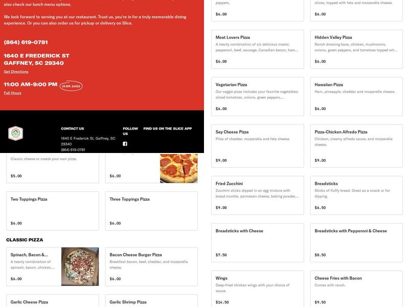 House of Pizza & Pasta Menu