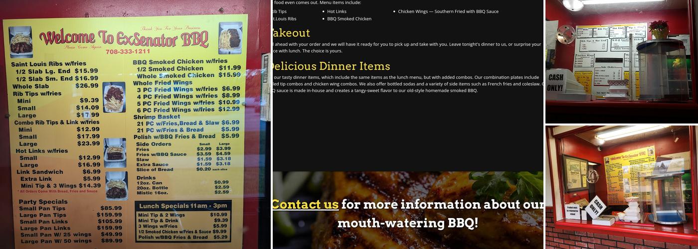 Exsenator's BBQ Menu