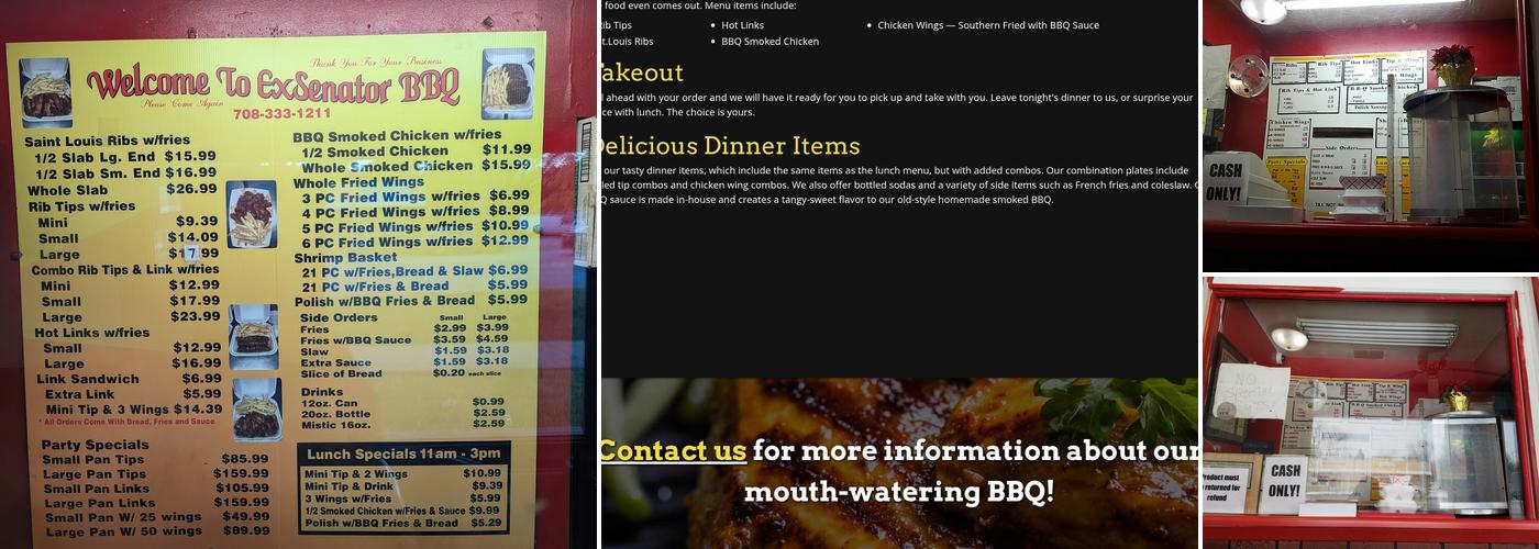 Exsenator's BBQ Menu
