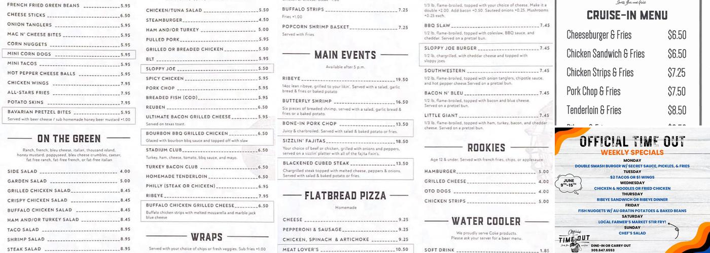 Official Time Out Menu