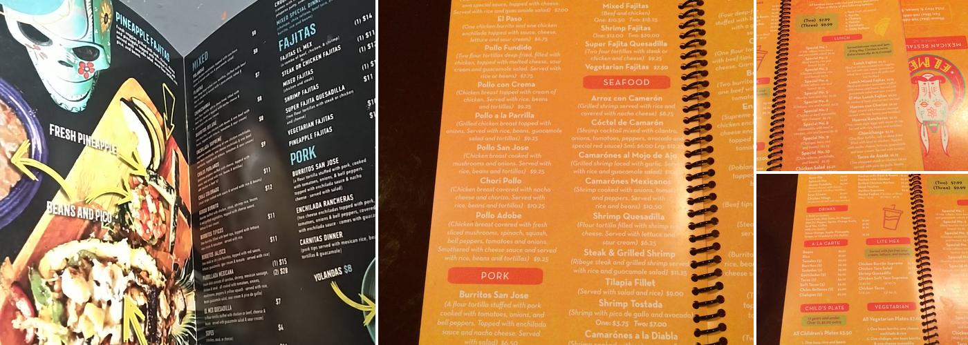 El Mex Menu
