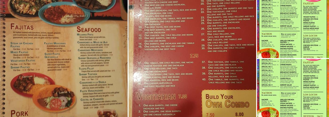 Los Mexicanos 1 Menu