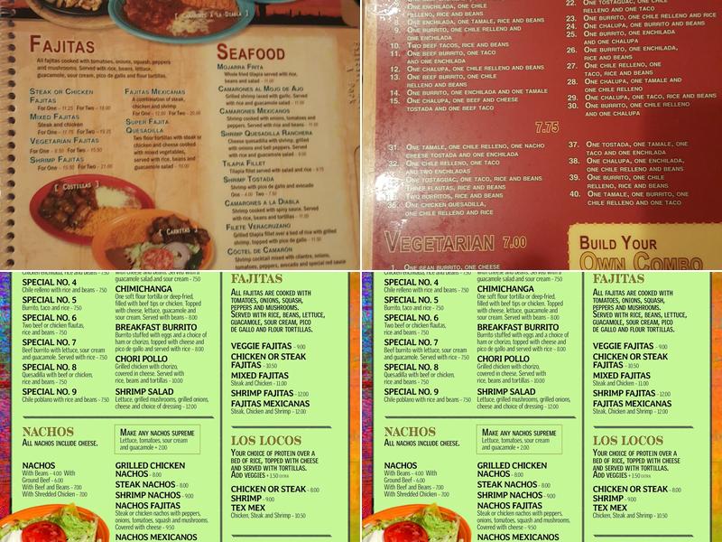 Los Mexicanos 1 Menu