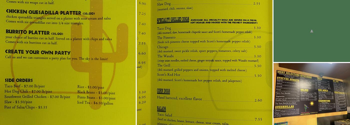Taco Dog Menu