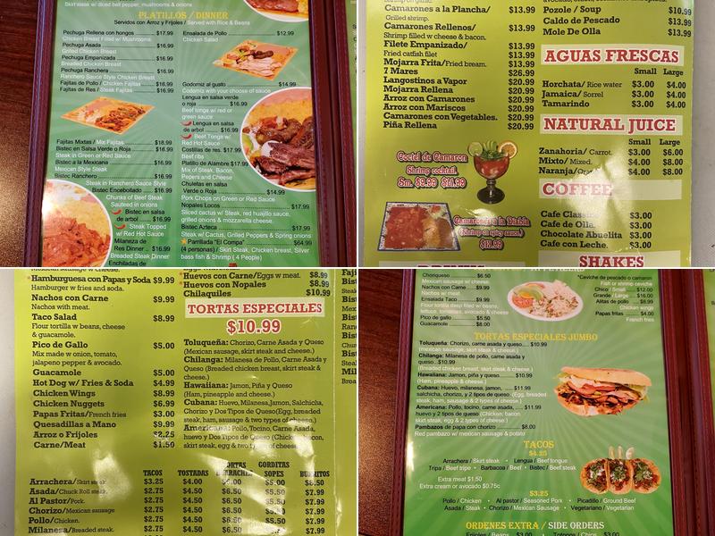 Taqueria El Primo Menu