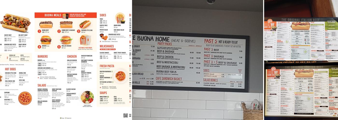 Buona Menu