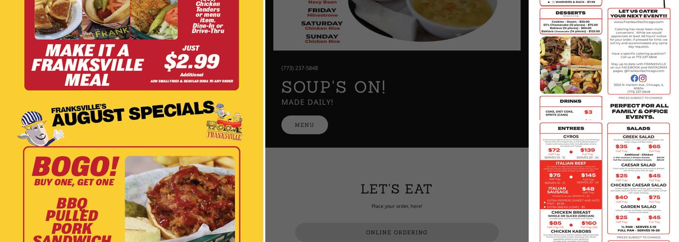 Franksville Chicago Menu