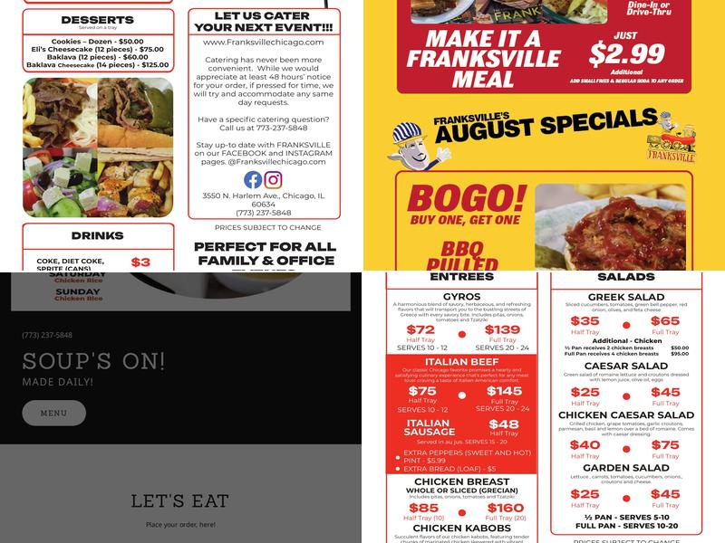 Franksville Chicago Menu