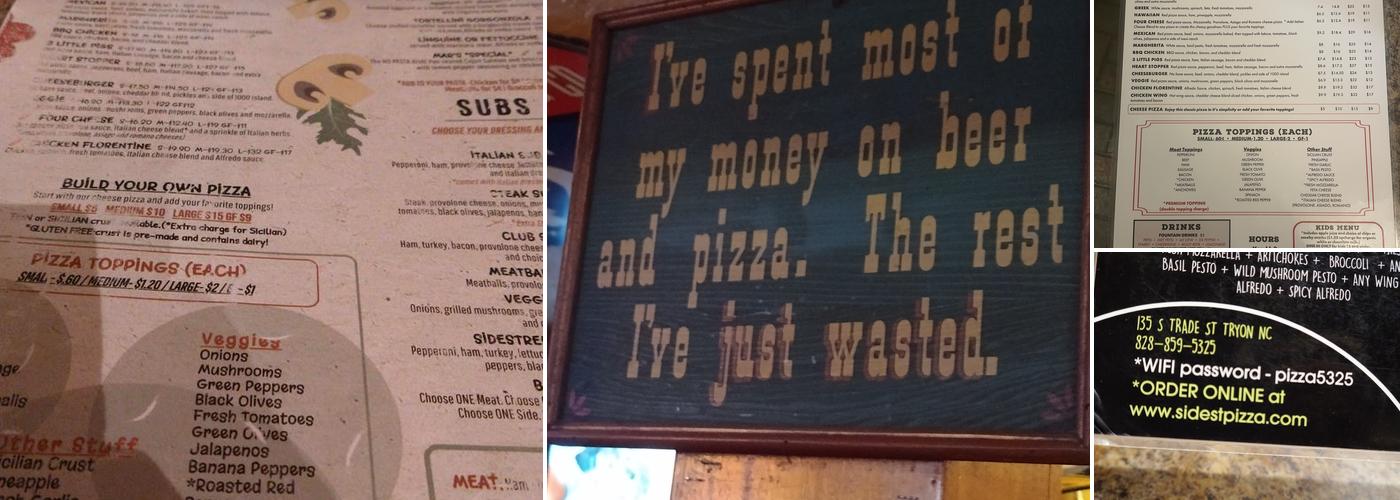 Sidestreet Pizza & Pasta Menu