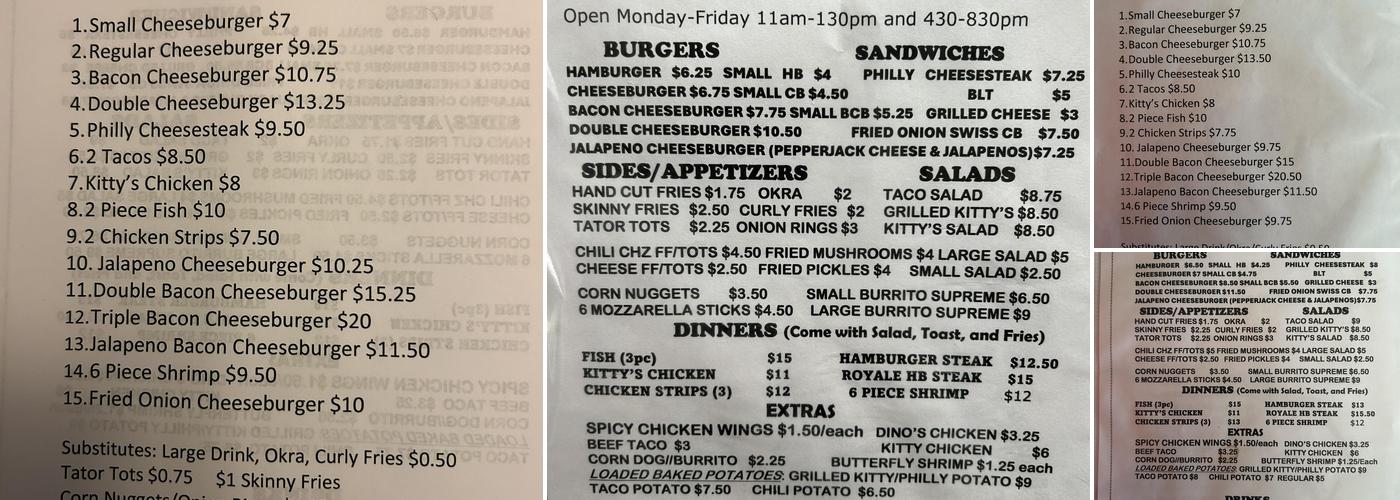 SPARKYS Menu
