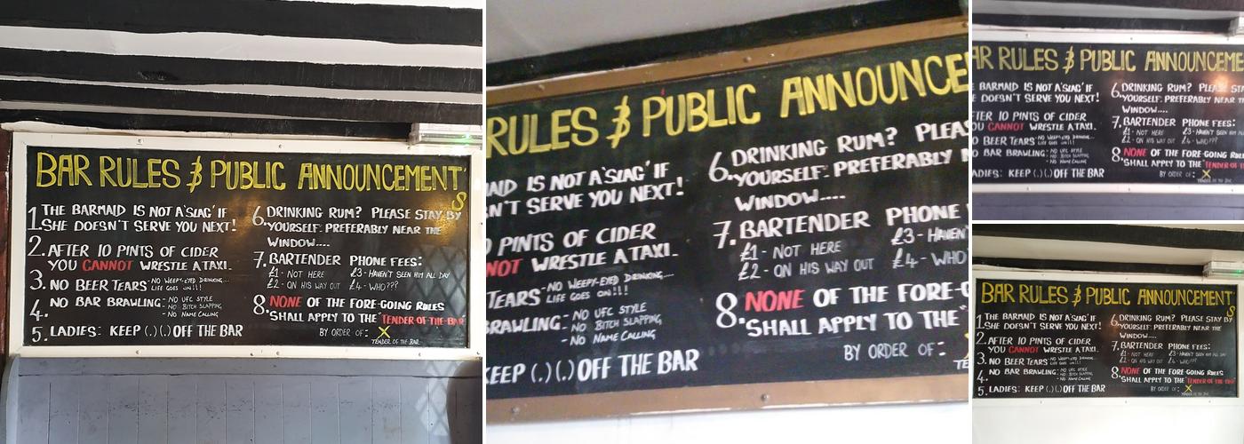 The Carriers Inn Menu