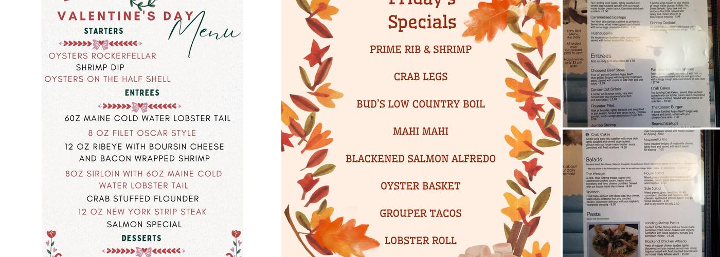 Bowen's Landing Menu