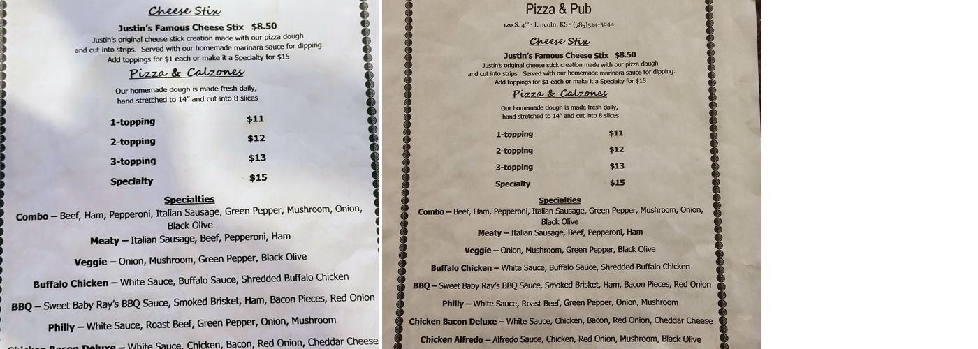 Biggie Biggs Menu