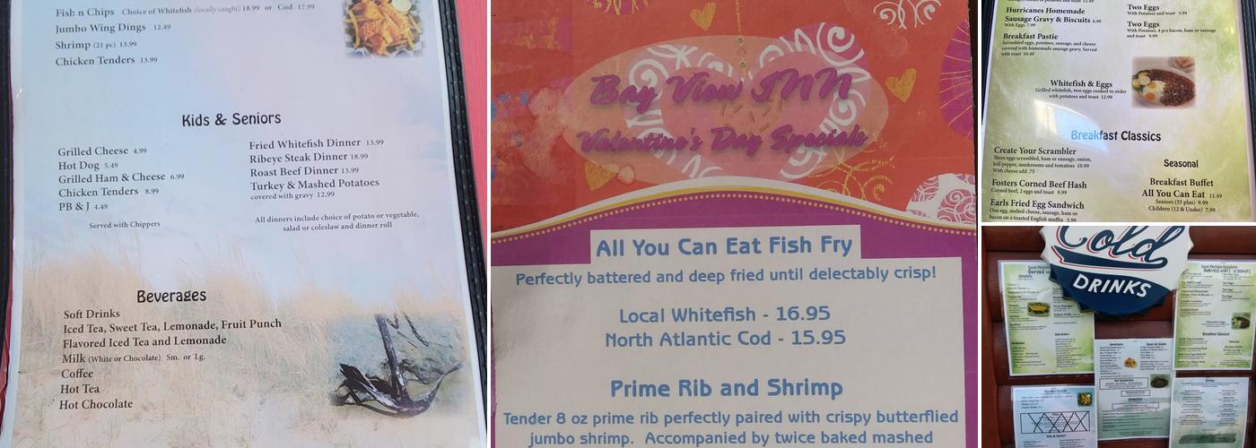 Epoufette Bayview Inn Inc Menu