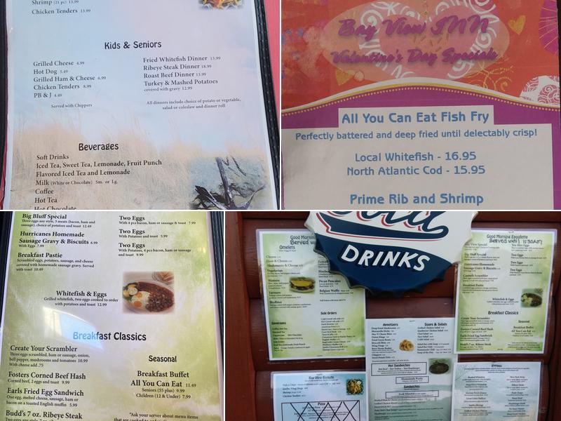 Epoufette Bayview Inn Inc Menu