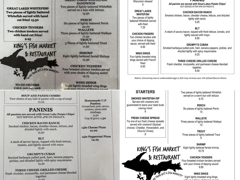 King's Fish Market Menu