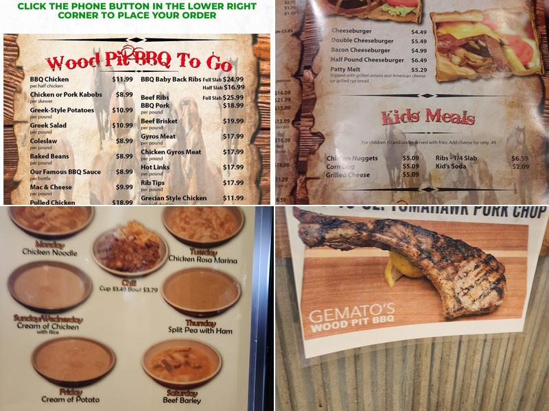 Gemato's Wood Pit BBQ Menu