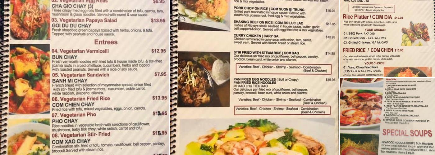 Saigon Phở & Cafe Menu