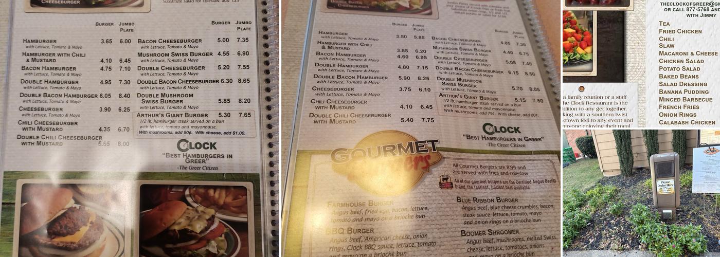 Clock Restaurant, Greer Menu, Reviews (339), Photos (41) Restaurantji