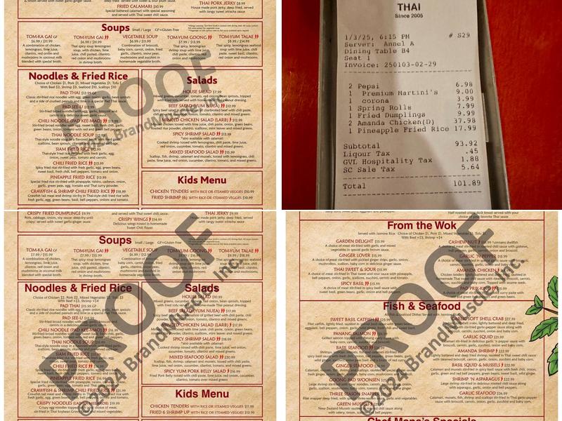 Sweet Basil Thai Cuisine Menu