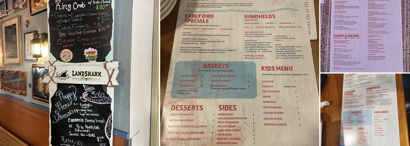 Rusty's Seafood and Oyster Bar Menu