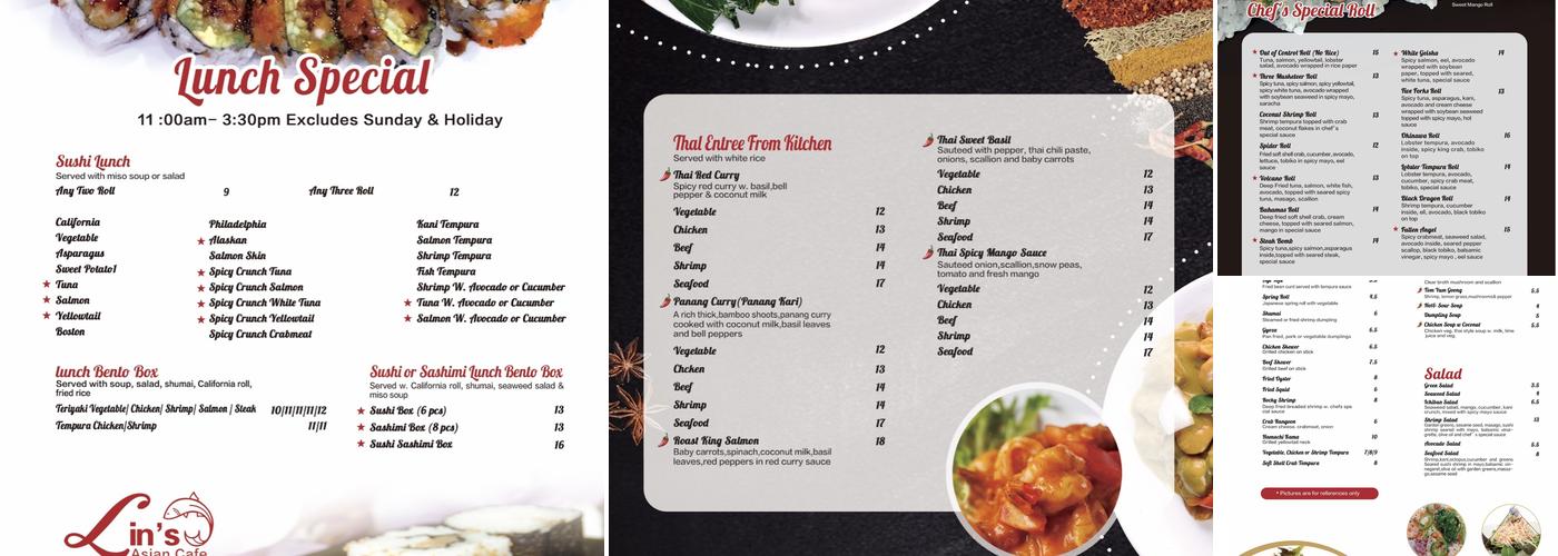 Lin's Asian Café Five Forks Menu