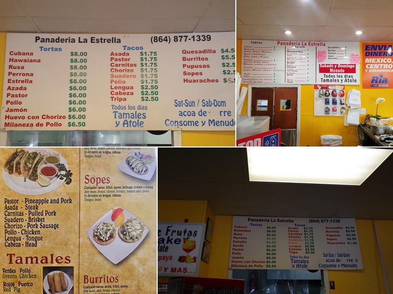 Panaderia La Estrella Menu
