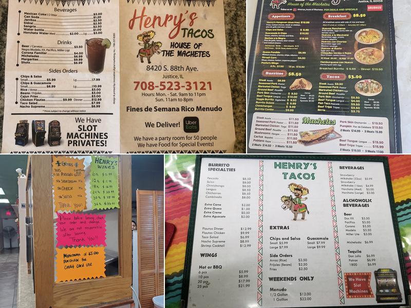 Henry's Tacos Menu