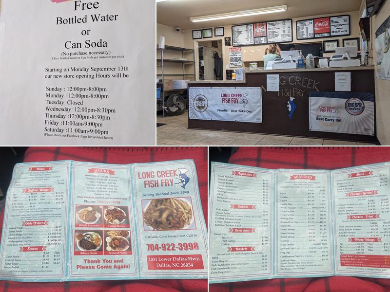 Long Creek Fish Fry Menu