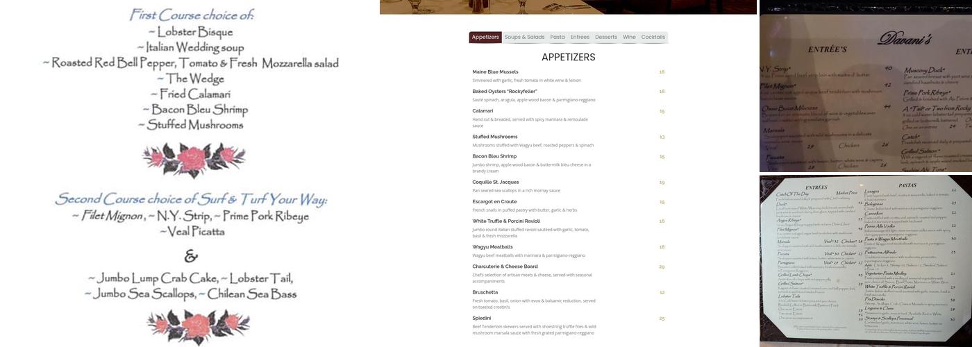 Davani's Menu