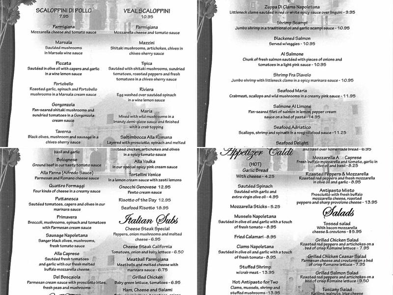 La Taverna Menu