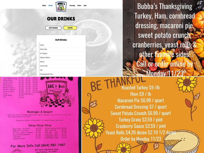 Bubbas BBQ Bash Menu