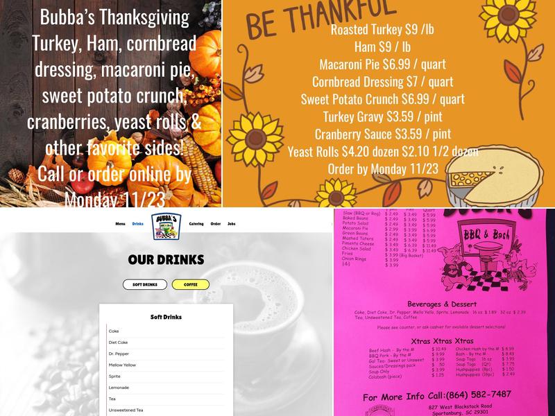 Bubbas BBQ Bash Menu