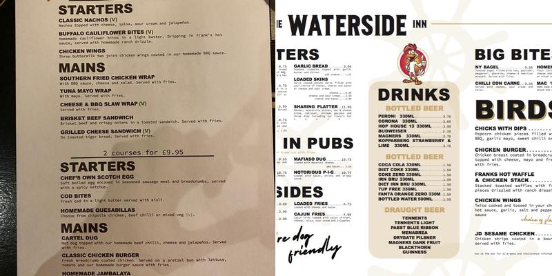 The Boatyard, Bar and Grill Menu