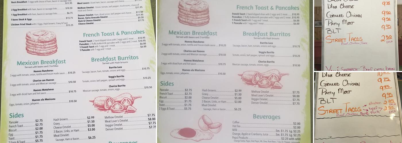 El Valle Restaurant Menu